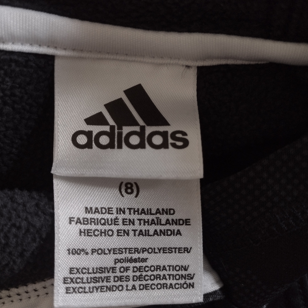 Adidas boys Hoodie size 8. Black on black Camo style. EUC. Pullover - Picture 9 of 11
